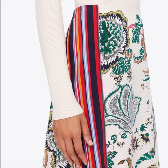 Tory Burch 100% Silk Marie Happy Times Skirt Floral Handkerchief Asymmetrical - Picture 2 of 15